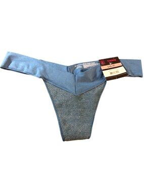No Boundaries Womens Large L (7) Blue Seamless Thong Metallic Details NWT